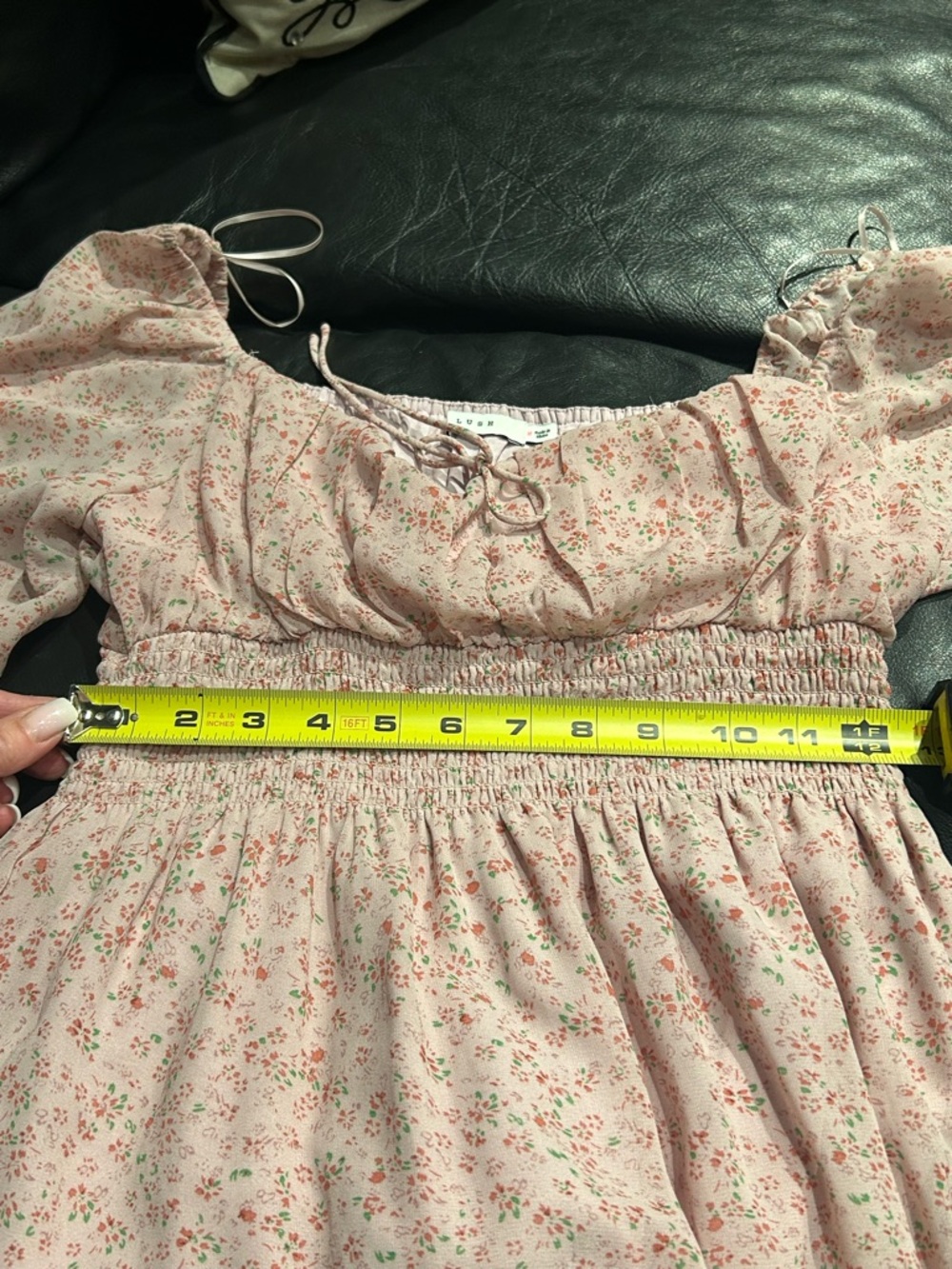 Lush Blush Floral Long Sleeve Smocked-Waist Maxi Dress - Picture 5 of 8